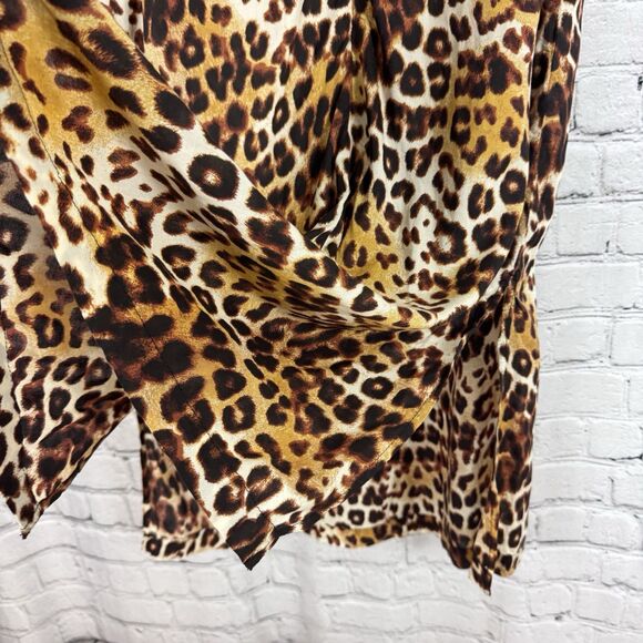 NWT Kate Landry Zip Front Caftan Beach Dress Novelle Peach Animal Print - Picture 7 of 11